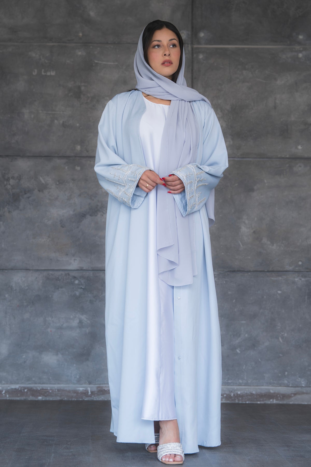 Luz Dubai Luxury Baby Blue Abaya