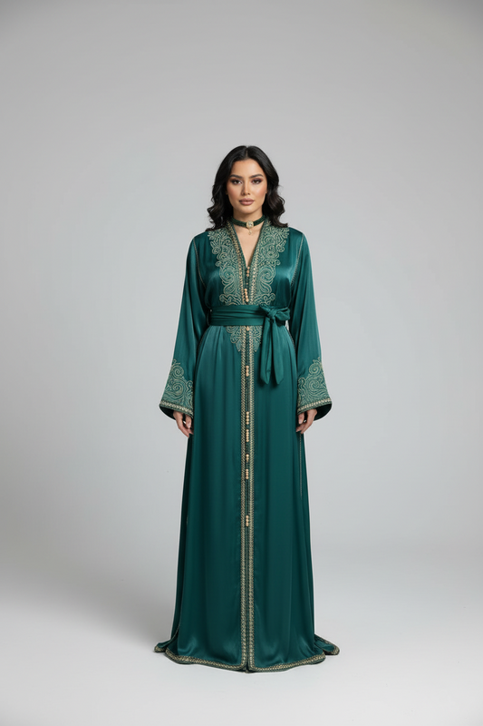 The Emerald traditional embroidered kaftan