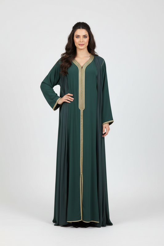 Ethereal Forest Green Caftan