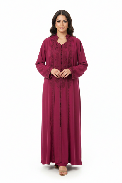 Embroidered 2-Piece Kaftan Dress