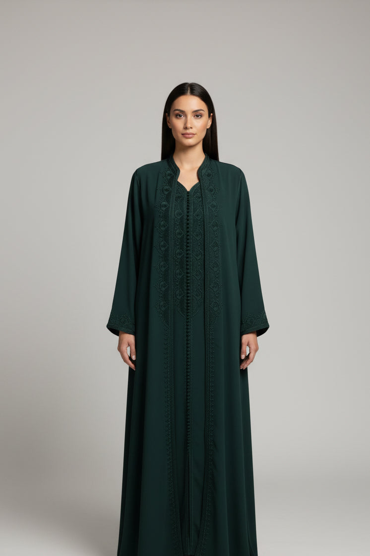 Embroidered 2-Piece Kaftan Dress