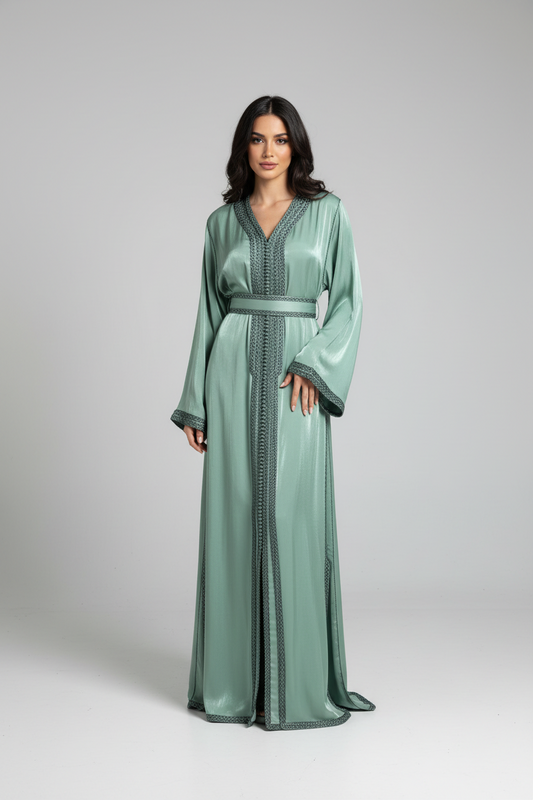 Yamna Sage Organza caftan