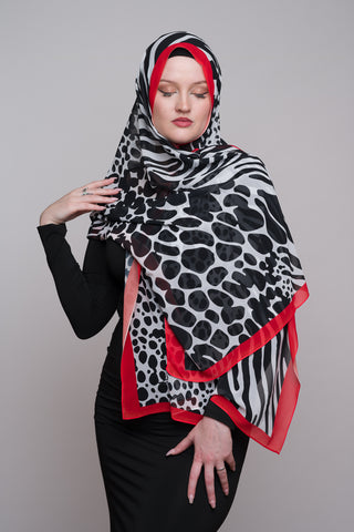 Eclipse Zebra Printed Chiffon Hijab