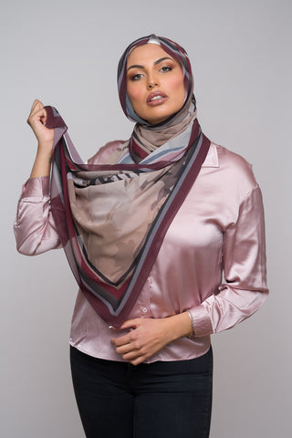 Magenta Twilight Printed Chiffon Hijab