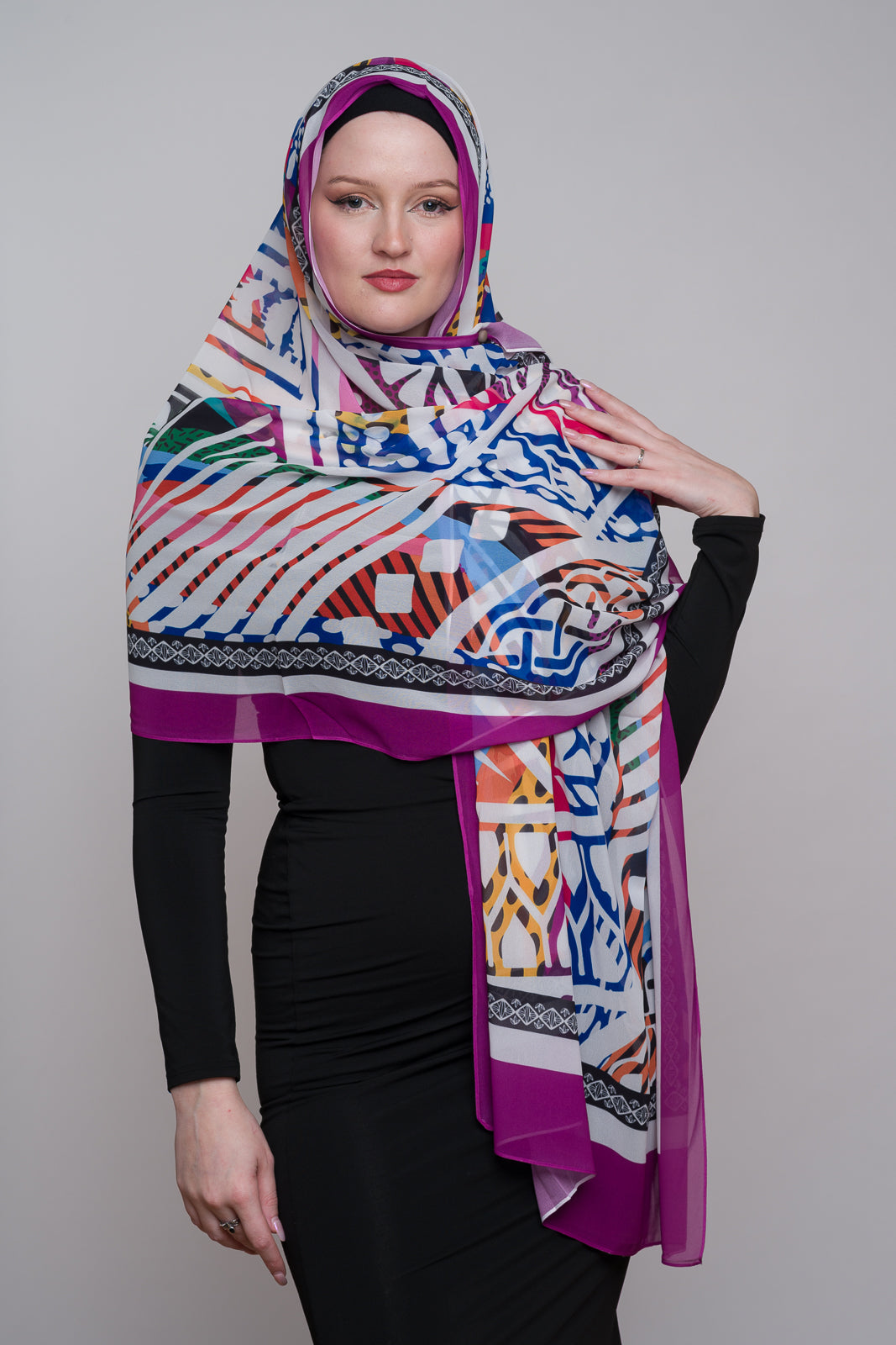 Ashenvale Nights Printed Chiffon Hijab