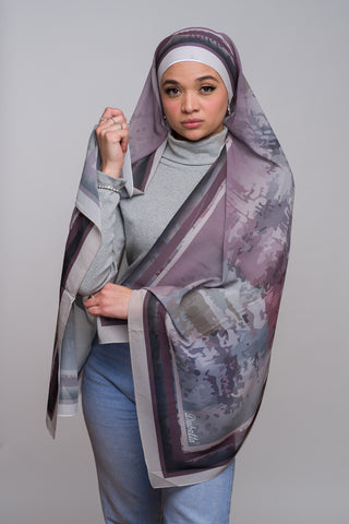 Squid's Ink Printed Chiffon Hijab