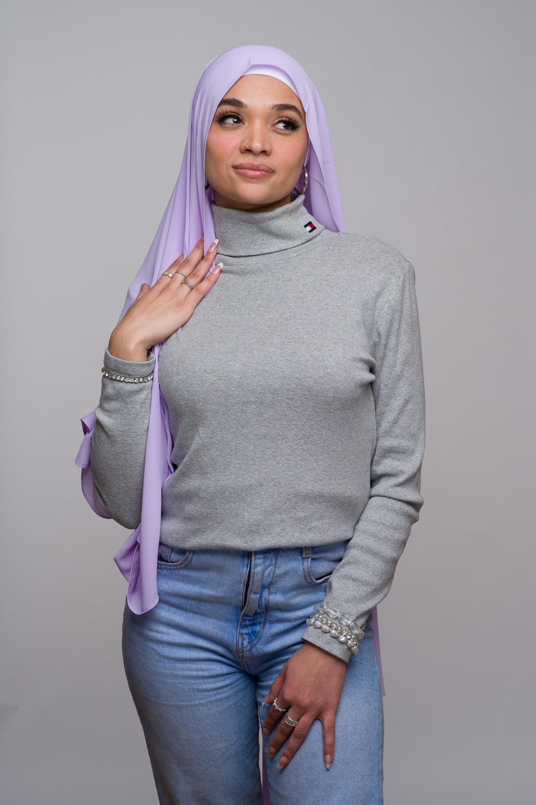 AMETHYST PURPLE DIAMOND CHIFFON HIJAB