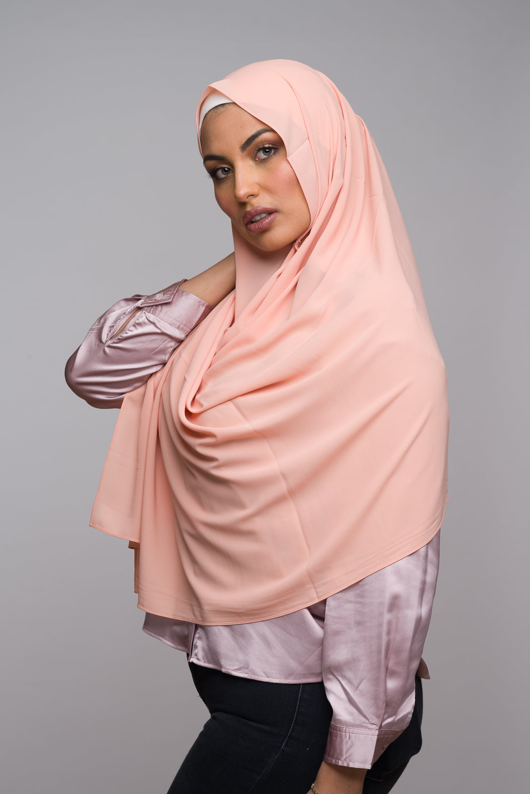 LIGHT ROSE DIAMOND CHIFFON HIJAB