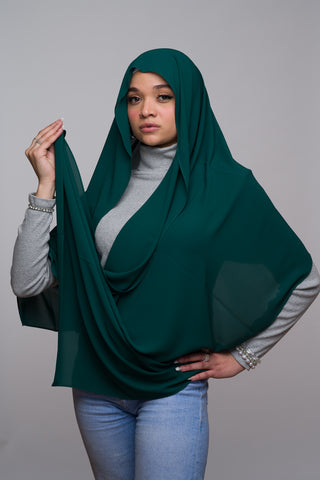 AQUA DEEP DIAMOND CHIFFON HIJAB