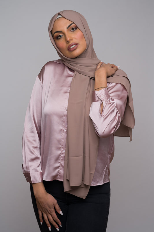 ROSY BROWN DIAMOND CHIFFON HIJAB