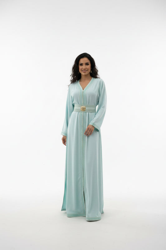The Aqua beaded 1 piece Kaftan