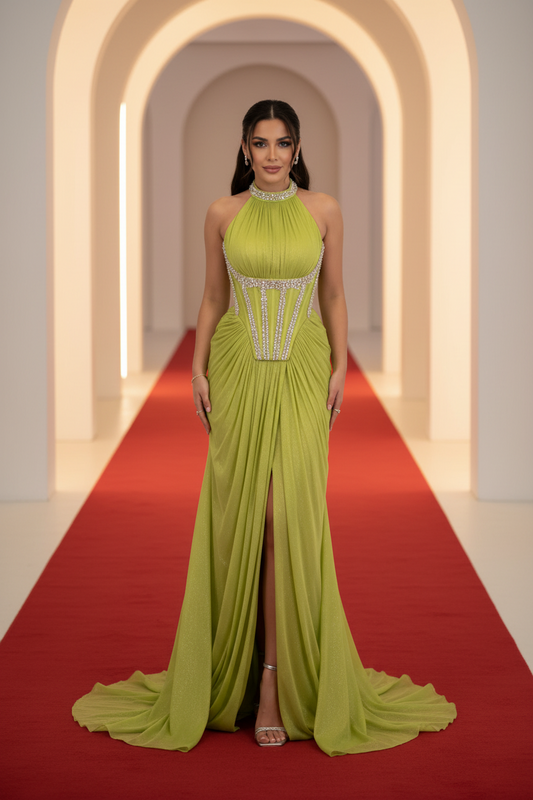 The Valencia Lime Evening Gown