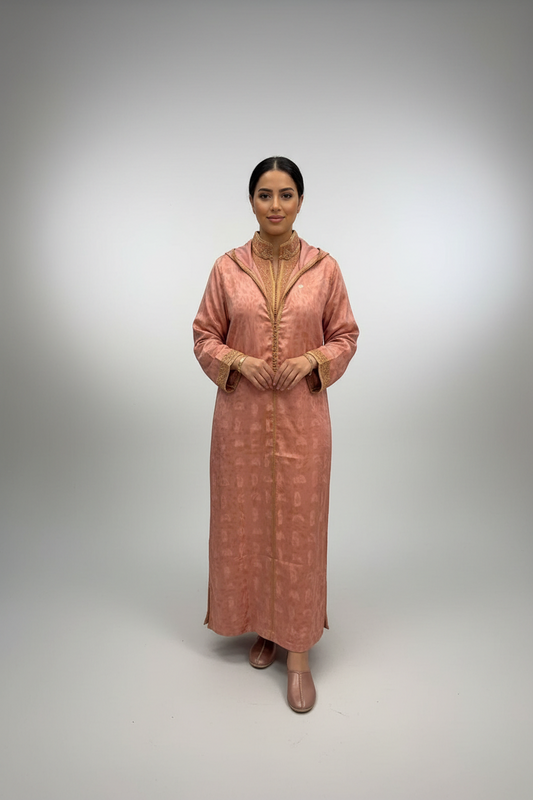 Jacquard silk embroidered 2 pieces jellaba