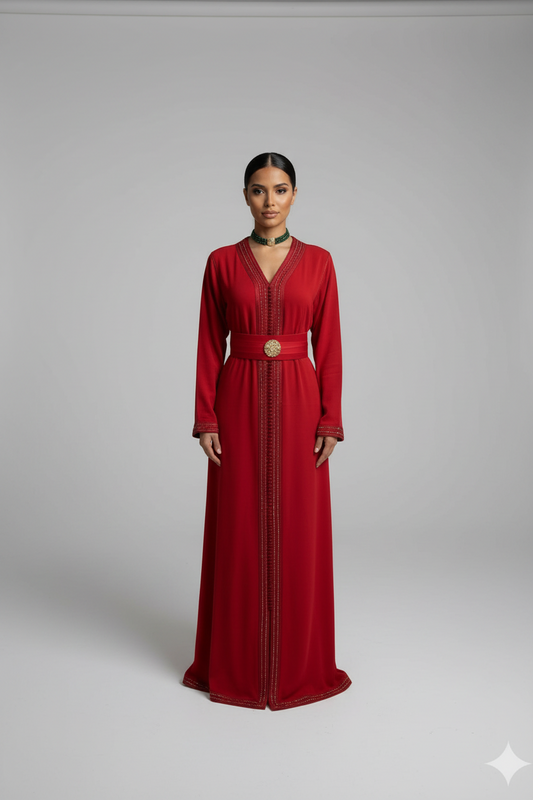 The Red beaded 1 piece Kaftan