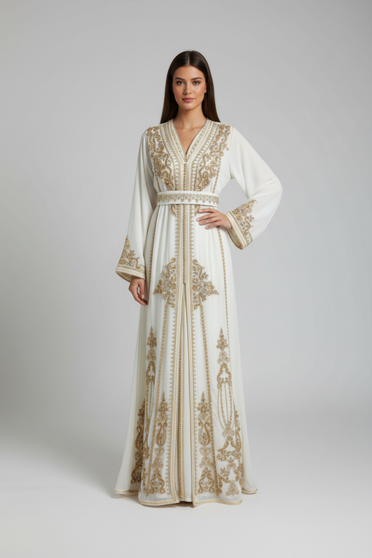 Menatique Withe Bridal Caftan