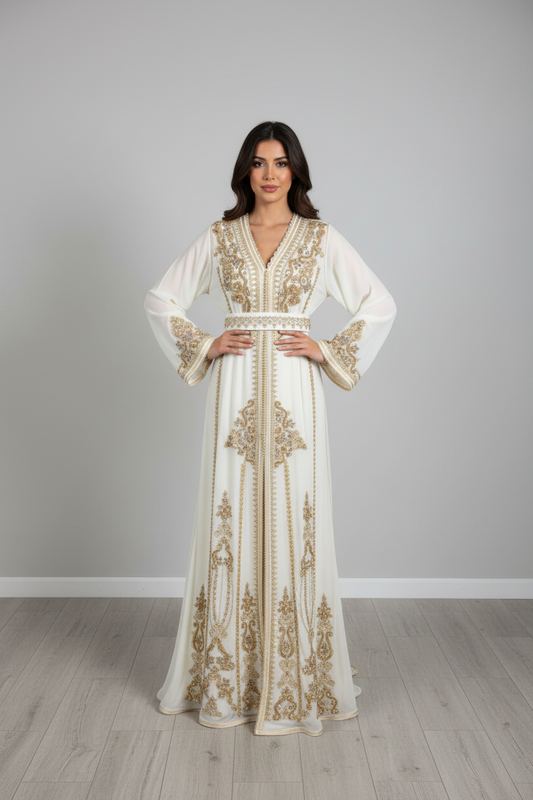 Menatique Withe Bridal Caftan