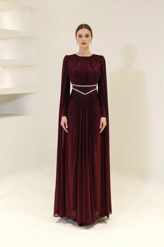 Veloura Burgundy — Luxe Evening Gown