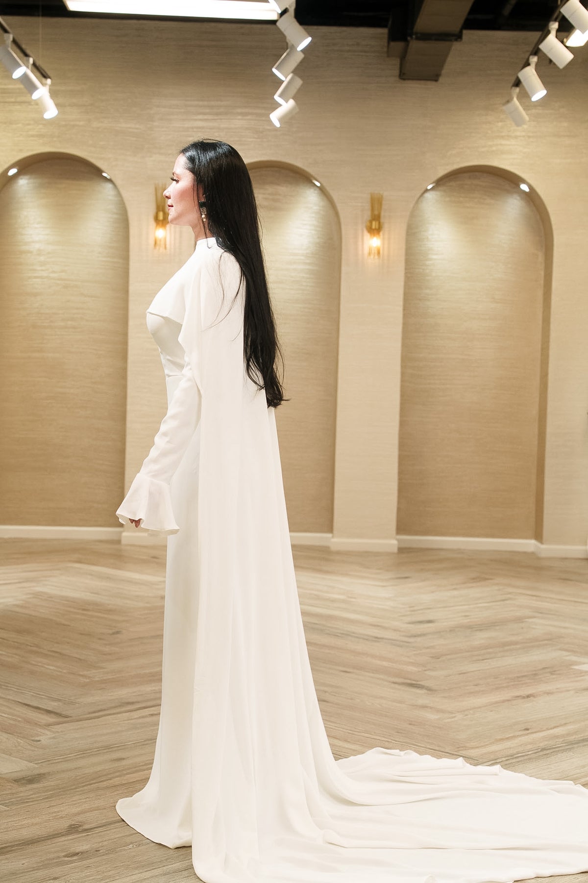 Seraphina Bridal Gown with Shoulder Cape