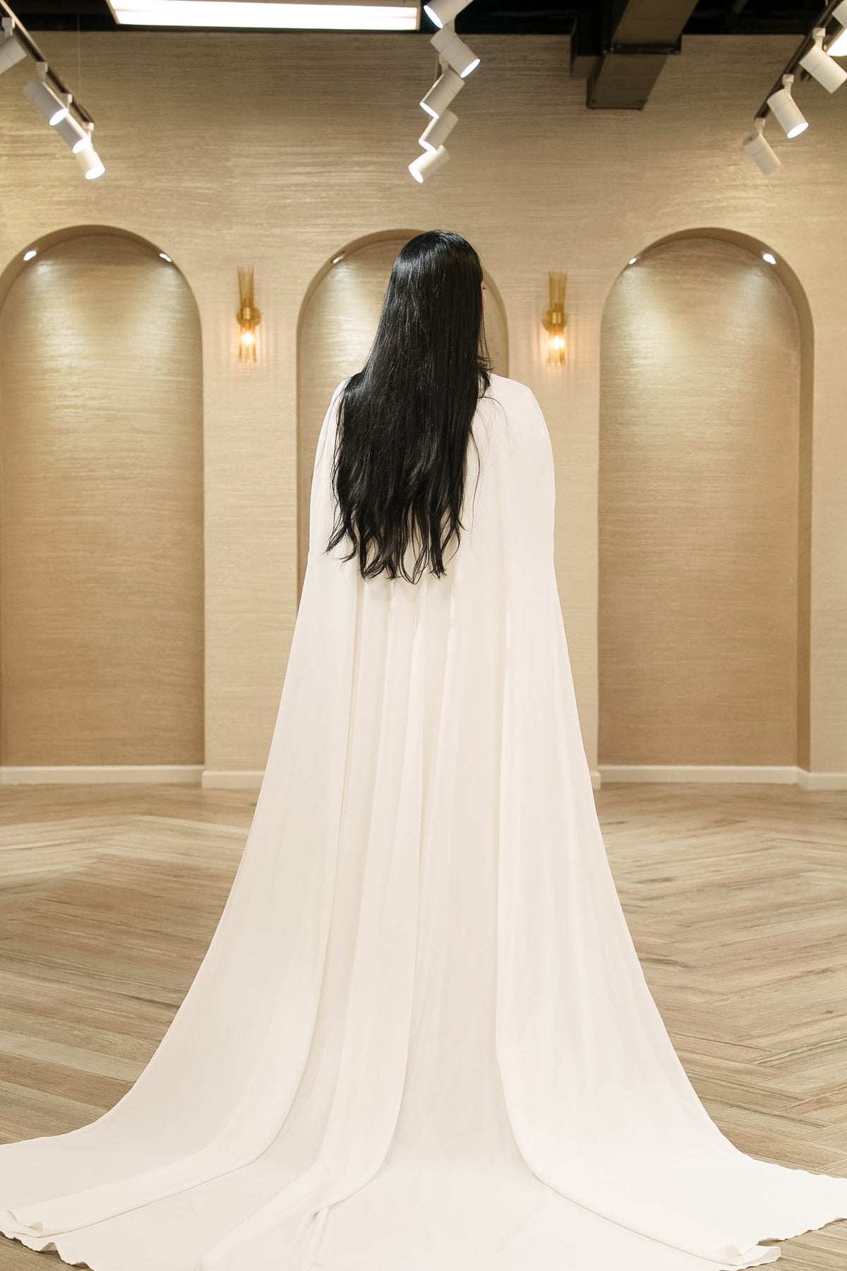 Seraphina Bridal Gown with Shoulder Cape