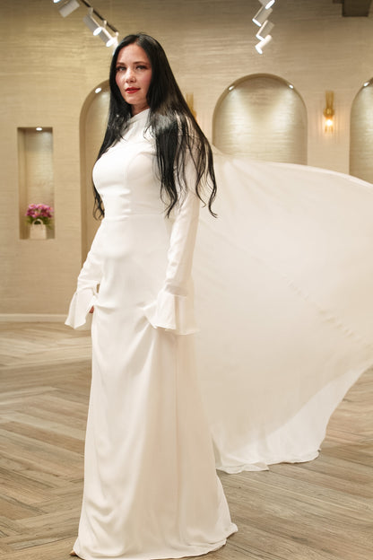 Seraphina Bridal Gown with Shoulder Cape