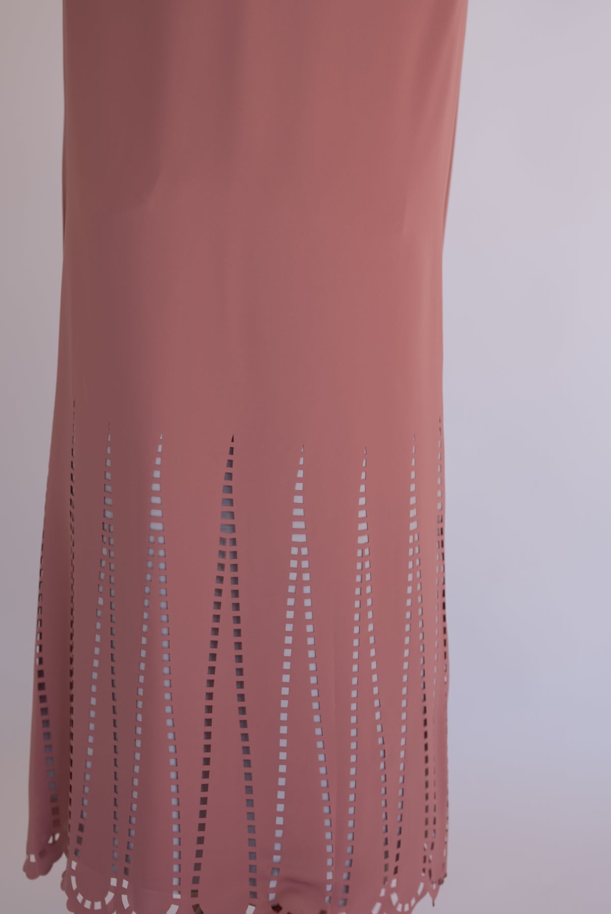 Peach Pink Laser Cut Nida Abaya with Scarf
