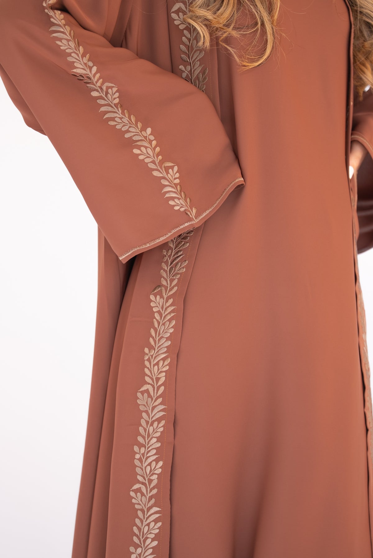 2 Pieces Brown Dubai Abaya With Sheila