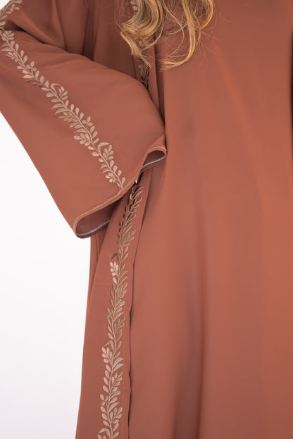 2 Pieces Brown Dubai Abaya With Sheila