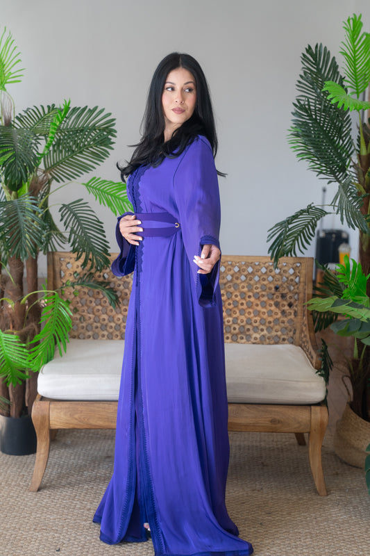 Premium Organza Royal Violet Caftan