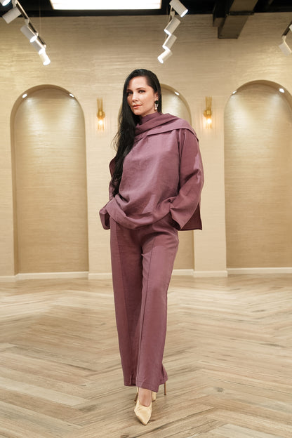 My City Chic Flowing Cape 2-Piece Pants Set