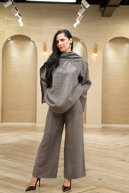 My City Chic Flowing Cape 2-Piece Pants Set