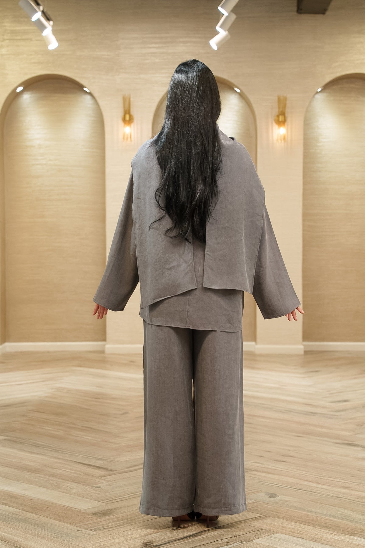 My City Chic Flowing Cape 2-Piece Pants Set
