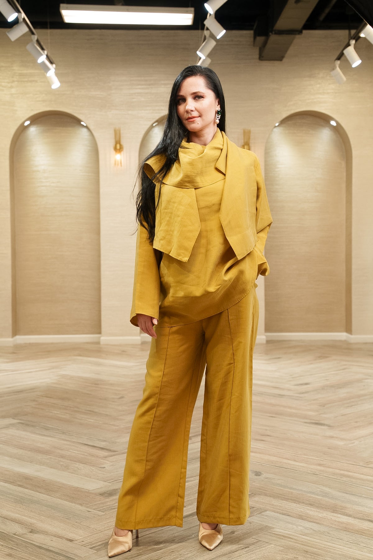 My City Chic Flowing Cape 2-Piece Pants Set
