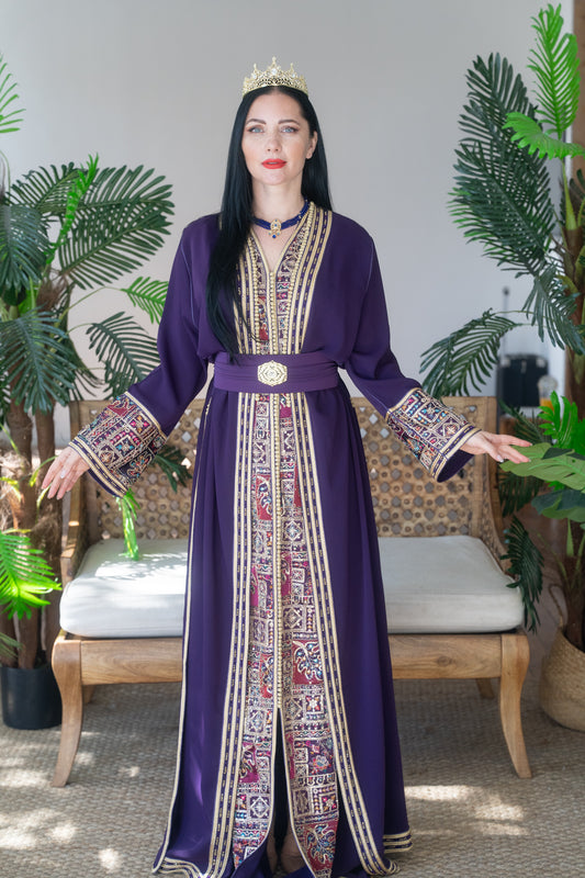 Royal Plum Heritage Embroidered Caftan