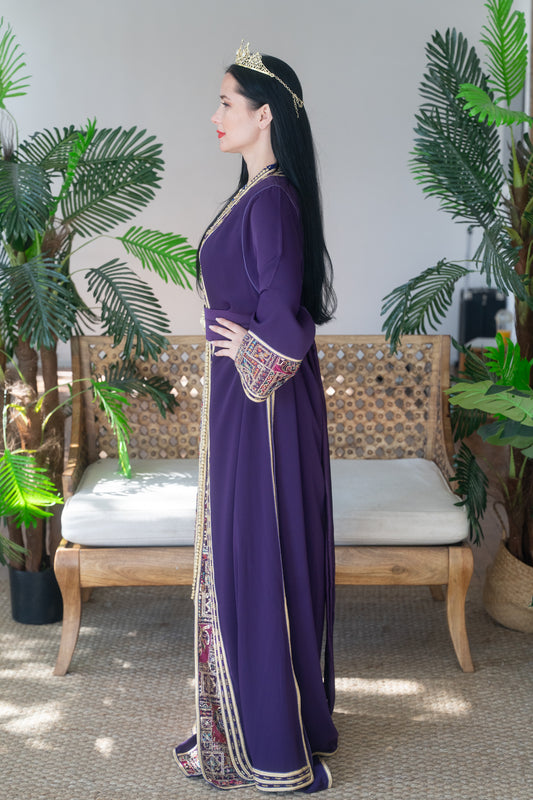Royal Plum Heritage Embroidered Caftan