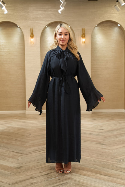 Olivia Tie-Neck Bell Sleeve Maxi Dress