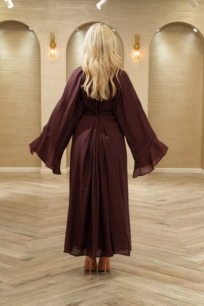 Olivia Tie-Neck Bell Sleeve Maxi Dress
