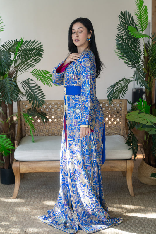 Imperial Royal Blue Brocade Caftan