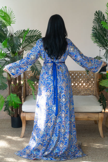 Imperial Royal Blue Brocade Caftan