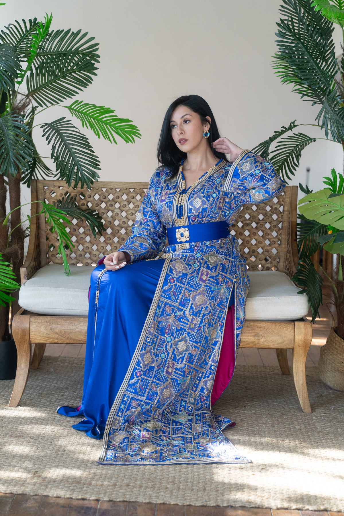 Imperial Royal Blue Brocade Caftan