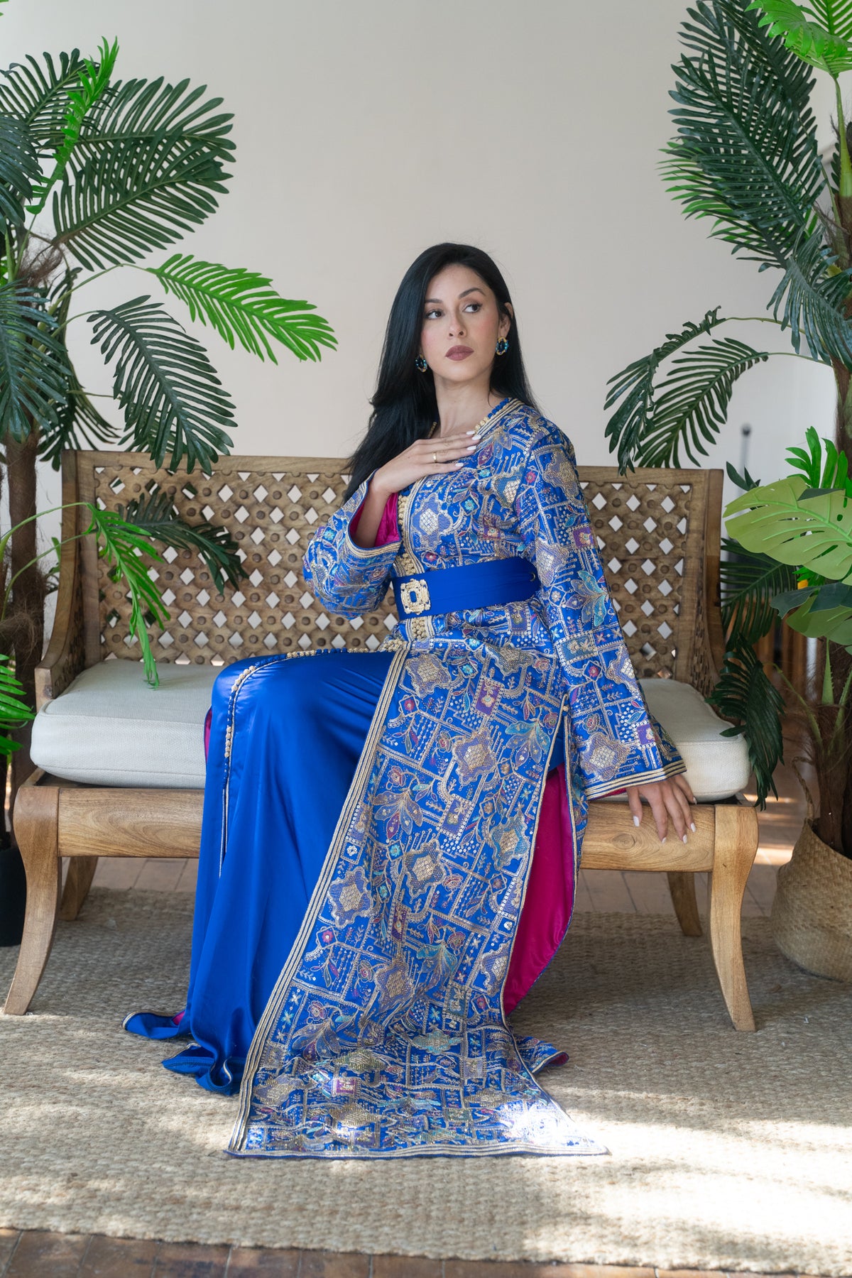 Imperial Royal Blue Brocade Caftan