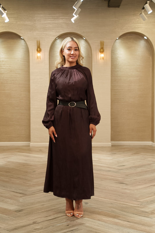 Emerald Grace Embellished Modest Midi Dress