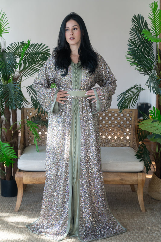 Celestial Garden” Fully Sequined Caftan