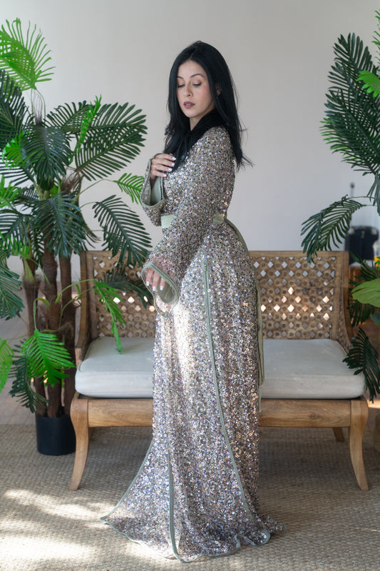 Celestial Garden” Fully Sequined Caftan