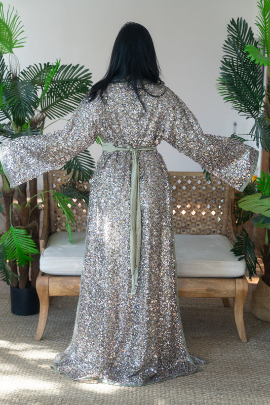 Sage Green Sequin Caftan