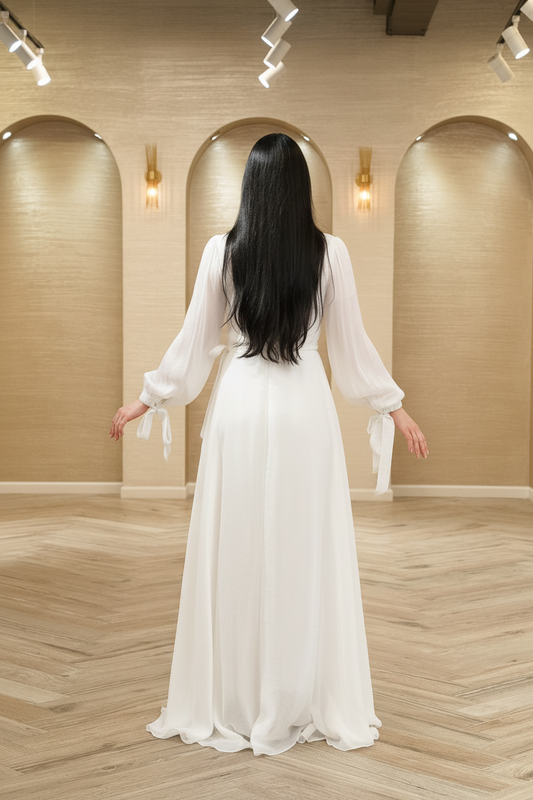The Ethereal Grace Pleated Bridal Gown
