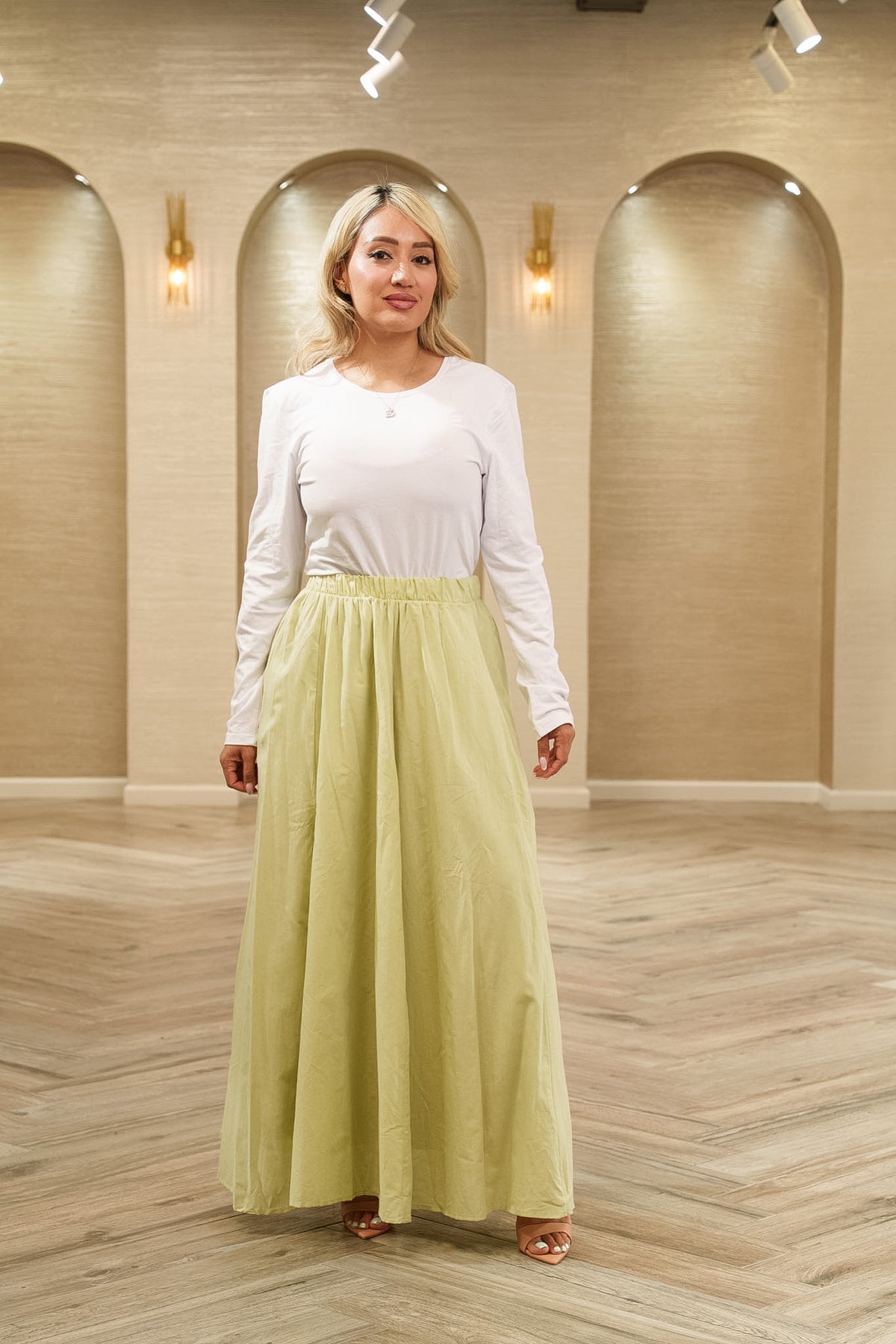 Essential Cotton A-Line Maxi Skirt with Pockets