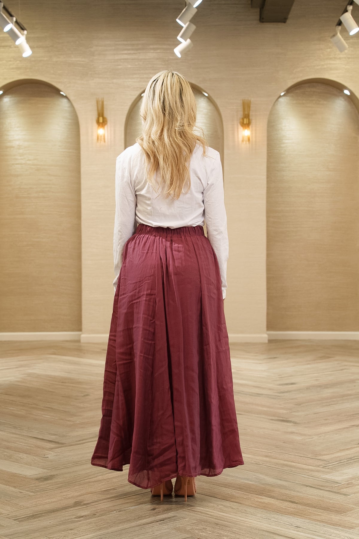 Essential Cotton A-Line Maxi Skirt with Pockets