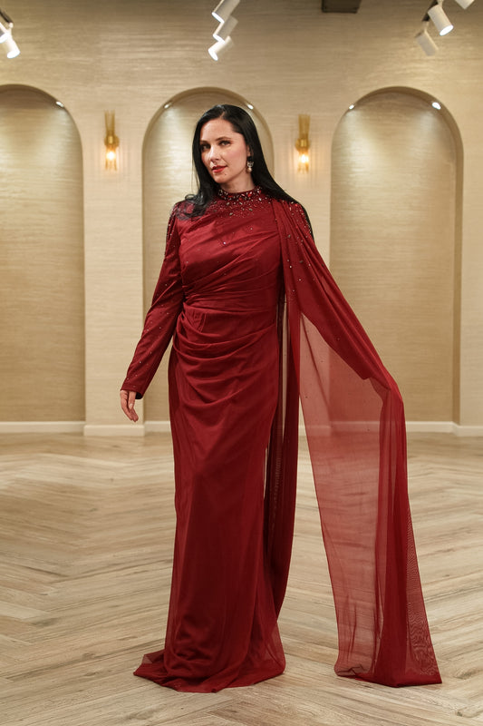 Royal Elegance Embellished Evening Gown