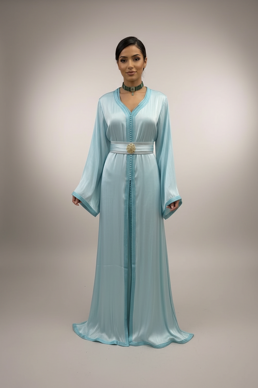 Premium Baby Blue organza Caftan