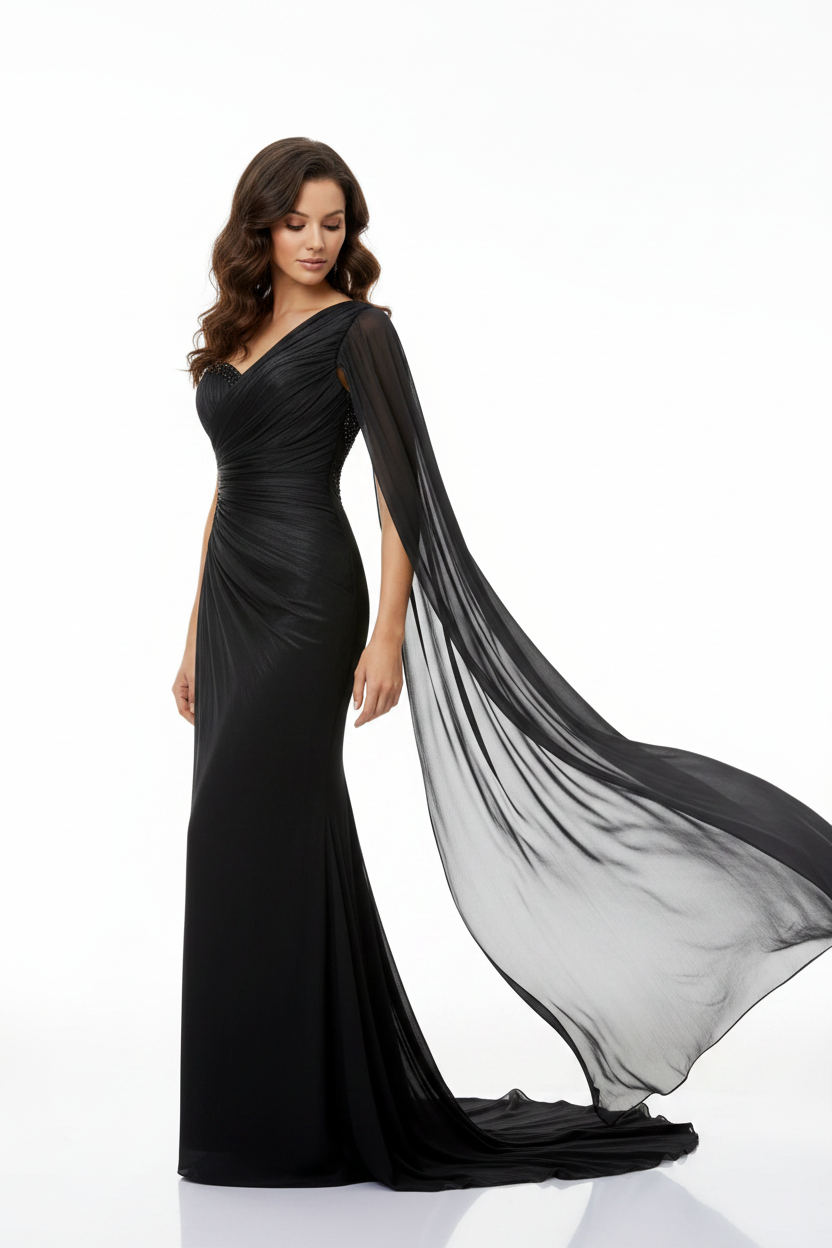 Scarlet Luxe Black Evening Gown